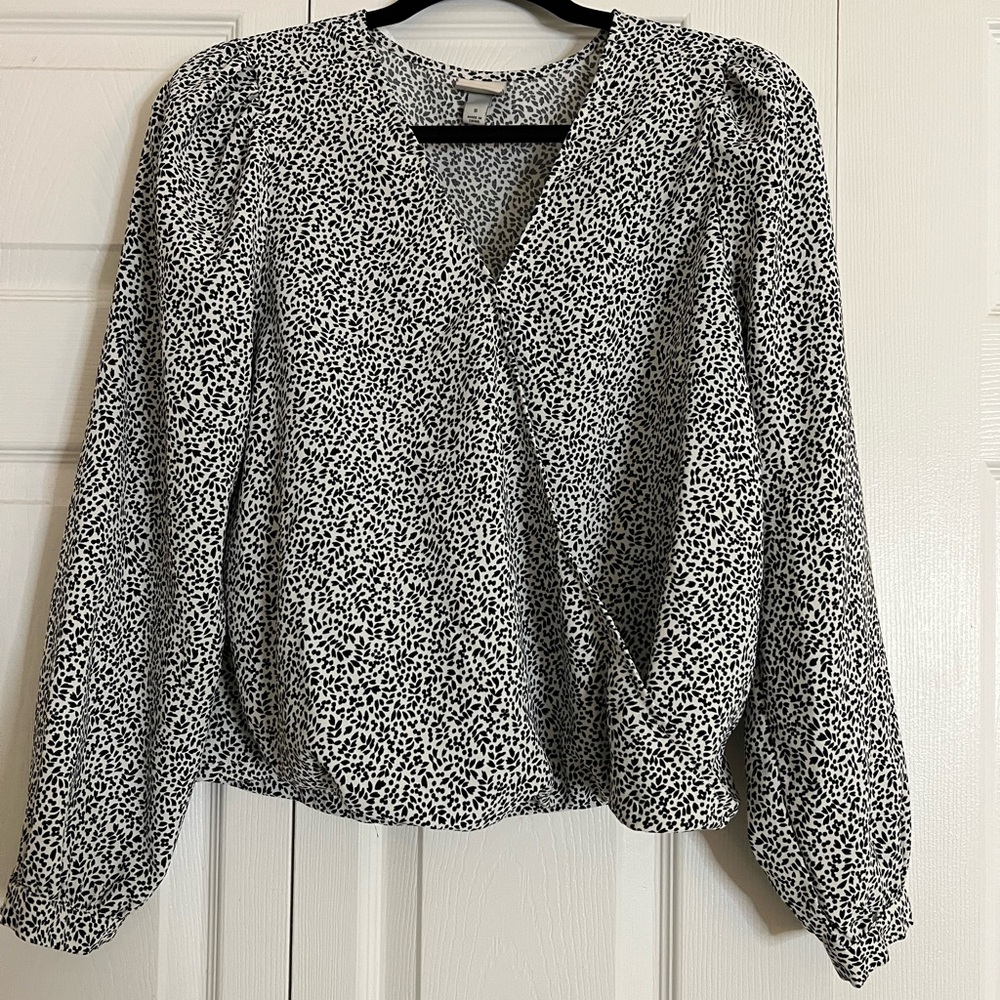 Black and white blouse